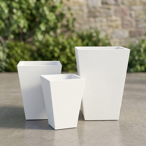 Set of 3 Jumbo Tapered <b>Planters</b> Concrete <b>Planter</b> Designed for Open Balconies Patios and <b>Large</b> Garden Borders - Product Image 1
