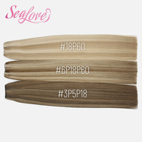 Extensions de cheveux tissées à la machine, double trame flexible, cheveux vierges alignés sur la cuticule, mélange personnalisé pour toutes les couleurs, usage professionnel en salon