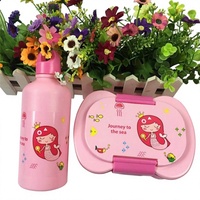 Boîte à lunch isotherme mignonne pour enfants sans BPA, avec couvercle en plastique, design à double compartiment, pliable, compatible lave-vaisselle et micro-ondes, pour collations