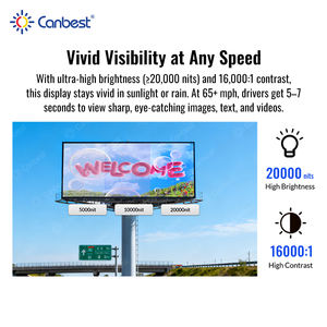 Canbest Road系列20000nit P16户外广告牌LED广告屏防水数字LED显示屏用于高速公路 - Product Image 3