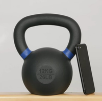 Pesas Rusas de Hierro Fundido con Recubrimiento de Polvo Negro para Entrenamiento de Fuerza en el Gimnasio, con Logotipo Personalizado y Agarre, Accesorios de Gimnasio para Hombres