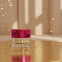 Pot en plastique PS givré transparent 15 ml, couleur personnalisée, emballage pour poudre libre, couvercle en plastique, conception de logo, modèle 007, marque OEM pour cosmétiques