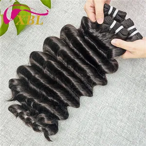 XBL guangzhou hair factory wholesale loose deep wave raw human hair bundles virgin cuticle aligned raw hair from india