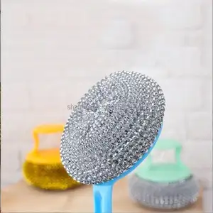 Household friendly copper plated scourer / scrubber cleaning ball for kitchen cleaning