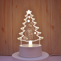 Veilleuse LED Visuel 3D Illusion 3D Couleurs Chaudes pour Chambre de Bébé et Enfant, Thème Noël