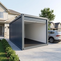 Maison conteneur moderne modulaire respirante en structure acier pour abri de voiture, garage ou remise
