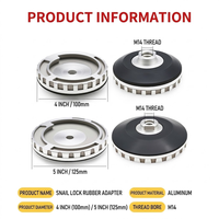 Pexmientas Disque de meulage à eau pour biseautage de chants de pierre 100/125mm, Tête adaptateur à verrouillage escargot, Support en caoutchouc et aluminium