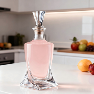 Carafe en or transparent de 750ml avec bouchon couronne Bouteille en verre de liqueur professionnelle OEM/ODM pour vodka whisky whisky <span class=keywords><strong>tequila</strong></span> brandy - Product Image 4