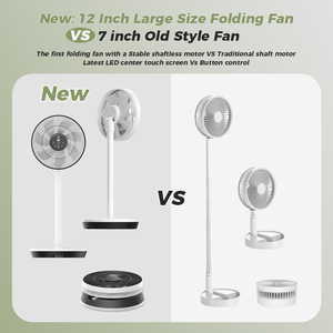 Household Foldable Design 12-inches Blade Air Circulation Cooler Battery Powered Cordless Rechargeable <b>Standing</b> <b>Fan</b> Battery Oper - Product Image 3