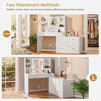 Coiffeuse de chambre à coucher moderne de luxe Table de chevet à miroir