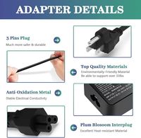 Cargador USB-C PD de 65 W, Adaptador de Corriente de Escritorio para Portátil Chromebook MSI Prestige Summit Modern Claw, Cargador Rápido USB C de 65 W