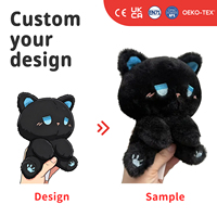 Peluche personnalisée chat gris Kawaii, adorable chaton Chibi, animal en peluche, mascotte Anime, poupée, collection de cadeaux personnages OEM ODM