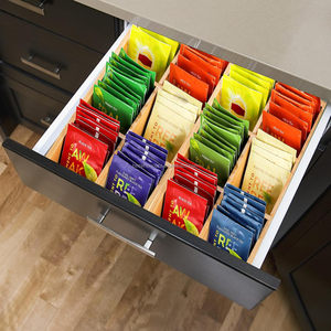 Logotipo personalizado 6 cajas de té de <span class=keywords><strong>madera</strong></span> de bambú ajustables pulidas para té y café con compartimentos en el pecho - Product Image 4