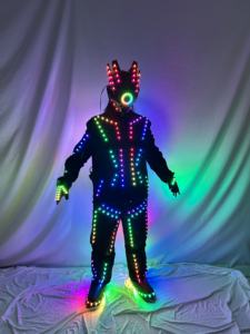 Costume de robot pixel numérique LED pleine couleur Kryoman <span class=keywords><strong>David</strong></span> <span class=keywords><strong>Guetta</strong></span> Future Clothing, marcheur sur échasses, pour adultes, fête de célébration, salle de bal - Product Image 3