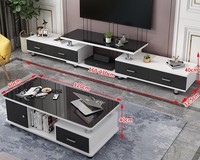 Ensemble de salon moderne et minimaliste de luxe en bois, table basse et meuble TV pour maisons, appartements, résidences