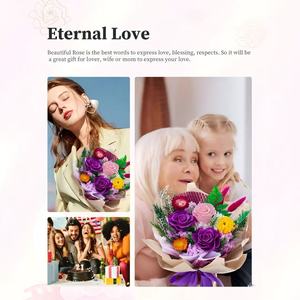 Bouquet Eterno Artigianale All'Ingrosso, Decorazione per la Casa, Mazzo di Fiori Rosa Conservati Misti, Alla Moda per la Festa della Mamma e San Valentino - Product Image 4
