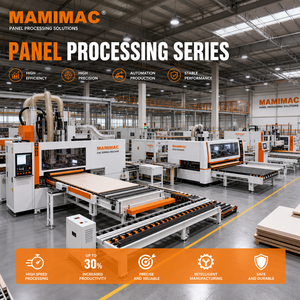 High-Efficiency CNC Router MM4H-D2 / Twin Table Boring &amp; Routing Machine with PLC Core Components 6kW Spindle Motor