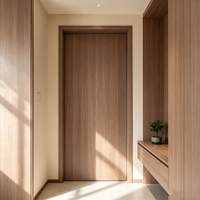 Porte intérieure en bois massif en noyer européen, à âme pleine, étanche, avec revêtement PVC, pour appartements de luxe et chambres d'hôtel