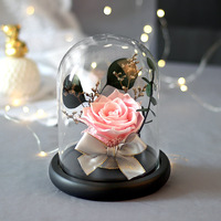 Fleurs éternelles naturelles, rose éternelle conservée dans un dôme en verre, cadeaux pour elle pour la Saint-Valentin, Noël, fête des mères 2026