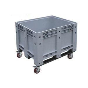 <span class=keywords><strong>Caisse</strong></span> de palette en plastique robuste dépliable <span class=keywords><strong>avec</strong></span> roues Boîte de retournement Bac de rangement Structure perforée empilable pour le stockage en vrac - Product Image 6