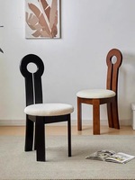 Chaise de salle à manger nordique simple en bois massif avec dossier rétro, mobilier de maison pour salon et chambre, chaise de loisirs style Wabi-Sabi