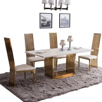 Table à manger rectangulaire multifonctionnelle en marbre moderne et simple, combinaison de chaises, salle à manger/salon, mobilier de maison de luxe léger
