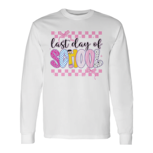 T-shirt à manches longues pour enfants, design nœud coquette, tenue d'été, dernier jour d'école - Product Image 3