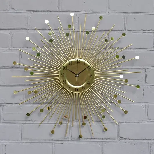 Gold Sunburst Wall Clock