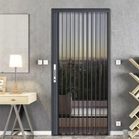 Moustiquaire de fenêtre en alliage d'aluminium et acier inoxydable, pliante, rétractable, à glissière horizontale, design minimaliste