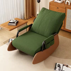Sillón Reclinable Moderno para Balcón o Sala de Estar, con Tela de Terciopelo, Cómodo Sillón para Descansar - Product Image 4