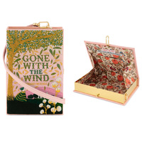 Livre pochette boîte à broderie sac à main imprimé doublure personnalisé fourre-tout en cuir femmes sac à main sac à bandoulière pochette de luxe brodé