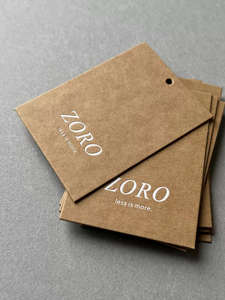 Giysiler İçin Logonuzla Özel Moda Tasarım Baskılı Giyim Aksesuarları Kraft Kağıt Etiket - Product Image 1