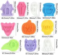 Emporte-pièces et moules à biscuits sans BPA pour Halloween, formes effrayantes : croix, cercueil, château, citrouille, diable, fantôme, pour la pâtisserie DIY