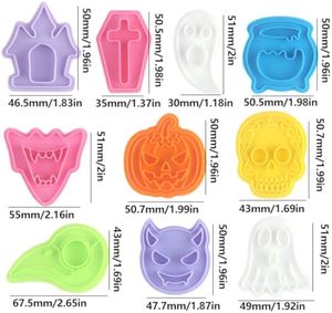 BPA-Free Halloween Sandwich Cookie Cutters Shapes <strong>Spooky</strong> Cross Coffin Castle Pumpkin Devil Ghost Cookie Molds for Baking DIY - Product Image 2