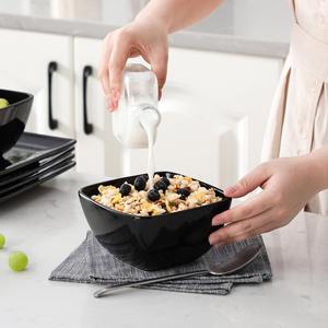 <span class=keywords><strong>Vajilla</strong></span> <span class=keywords><strong>completa</strong></span> de gres negro, Plato cuadrado para ajuste de lugar, platos de cena, juegos de cena, juego de <span class=keywords><strong>vajilla</strong></span>, 16 piezas - Product Image 5