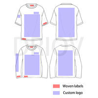 T-shirt en coton épais surdimensionné, coupe courte, personnalisable avec logo, coupe carrée, streetwear vierge pour homme