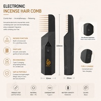 Diffuseur de parfum pour cheveux Bakhoor, peigne électrique brûleur d'encens rose rechargeable, diffuseur capillaire pour parfumer les cheveux à l'oud arabe