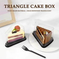 Boîte à gâteau triangulaire 6 pouces 8 pouces, boîte d'emballage pour mousse coupée, boîte à pâtisserie transparente commerciale en plastique alimentaire épaissi pour 8 coupes