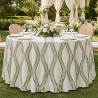Nappe ronde en polyester à motif floral personnalisé, faible MOQ, vente en gros, pour événements de mariage, banquets, locations de fêtes