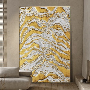 ホテルプロジェクトアートワーク ホームデコレーション モダン抽象北欧風絵画 ウォールアート キャンバス <span class=keywords><strong>3D</strong></span>金箔テクスチャ 手描き油絵 - Product Image 4