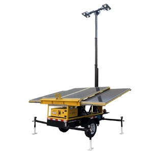 เสาไฟโซลาร์เซลล์ 4*390W 48V สตาร์ทอัตโนมัติ แบตเตอรี่ 2*50Ah LED 7M ใช้พลังงานจากเครื่องกำเนิดไฟฟ้า ราคาโรงงาน 4SLT400M8 เสาไฟโซลาร์เซลล์ LED - Product Image 4