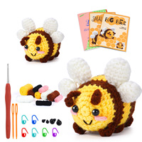Kit de crochet DIY pour débutants : Poupées et figurines en tissu faites à la main, avec ornements en tricot, pelotes de laine, ornements animaux et motifs de dessins animés