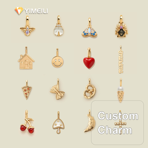 YIMEILI&Brass Colgante <span class=keywords><strong>de</strong></span> Latón Chapado en Oro <span class=keywords><strong>de</strong></span> 18K con Esmalte, Diseño <span class=keywords><strong>de</strong></span> Mariquita, Comida, Corazón, Casa, para Pulsera, Collar, Decoración <span class=keywords><strong>de</strong></span> Cuaderno DIY - Product Image 1
