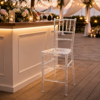 Chaise haute de bar en acrylique transparente, chaise en résine transparente, vente en gros, moderne, pour bar, salle à manger, mariage, événement, banquet