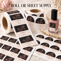 Étiquette autocollante personnalisée pour flacon de vernis à ongles avec motifs et support pelable pour l'image de marque et l'emballage du produit
