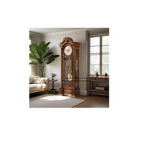 Orologio da Terra a Pendolo in Legno Massello, Meccanico, Antico, di Lusso, Design Sud-Occidentale, con Suoneria Orale e Campana Arcuata - Product Image 3