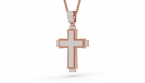 Pendentif croix hip-hop serti de diamants naturels en or, bijoux statement pour streetwear haut de gamme et style nocturne - Product Image 3