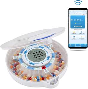 Organisateur de médicaments rond pour 7 jours, organiseur de pilules quotidien avec fonction AM/PM pour usage en clinique et à l'hôpital, version Ble/Wifi/Gsm - Product Image 4