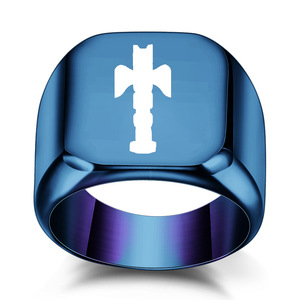 Men's Stainless Steel Square Ring Cross Design 18MM <b>Polished</b> Fashion Jewelry Gift - Product Image 4