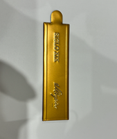 Collier de bouteille personnalisé en aluminium doré mat gaufré et sérigraphié pour décoration de col de bouteille de vin